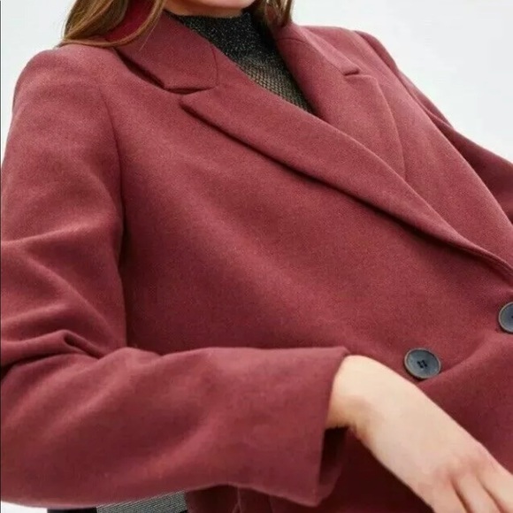 COPY - ZARA PINK MARL LONG WOOL COAT PINK MARL - Picture 7 of 15